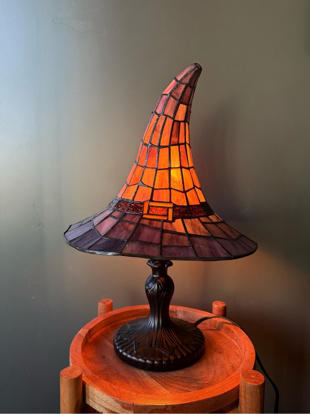 Stained Glass Witch Hat Lamp From Cracker Barrel
